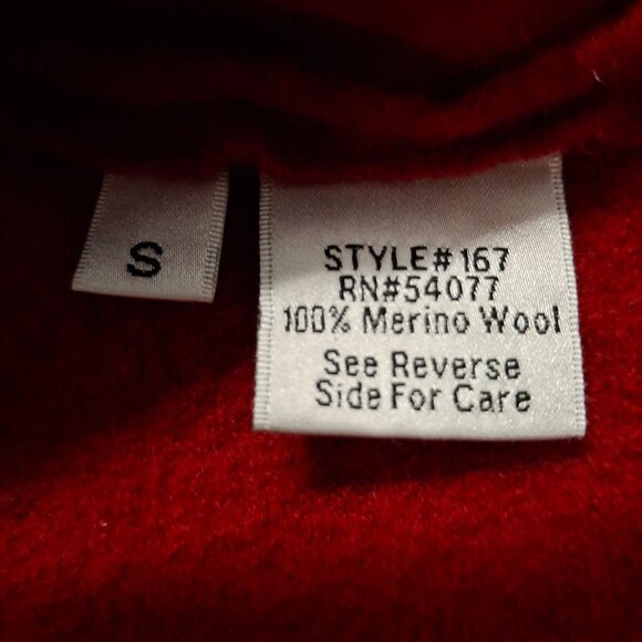 Cabi Red Shawl Collar Open Front Belted Knit Cardigan Merino Wool Sweater SM - Picture 7 of 12